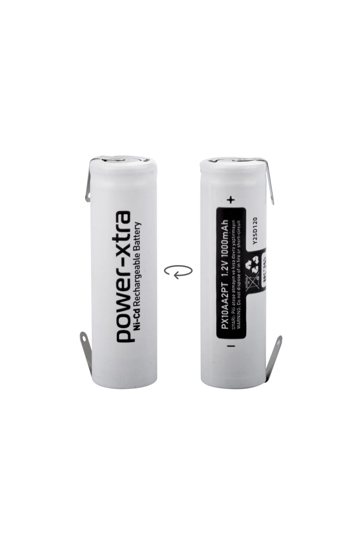 PX10AA2PT - 1.2V 1000 Mah - AA - Ni-Cd Şarjlı Pil - 2 Pinli