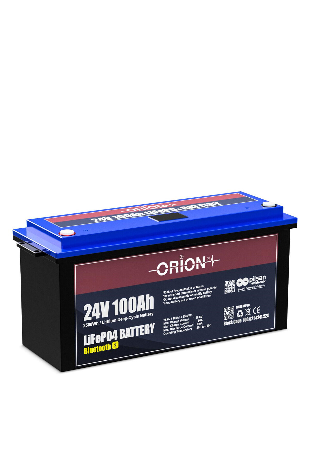 AKÜ LIFEPO4 24100B 24V 100AH BLUETOOTH EKRANLI