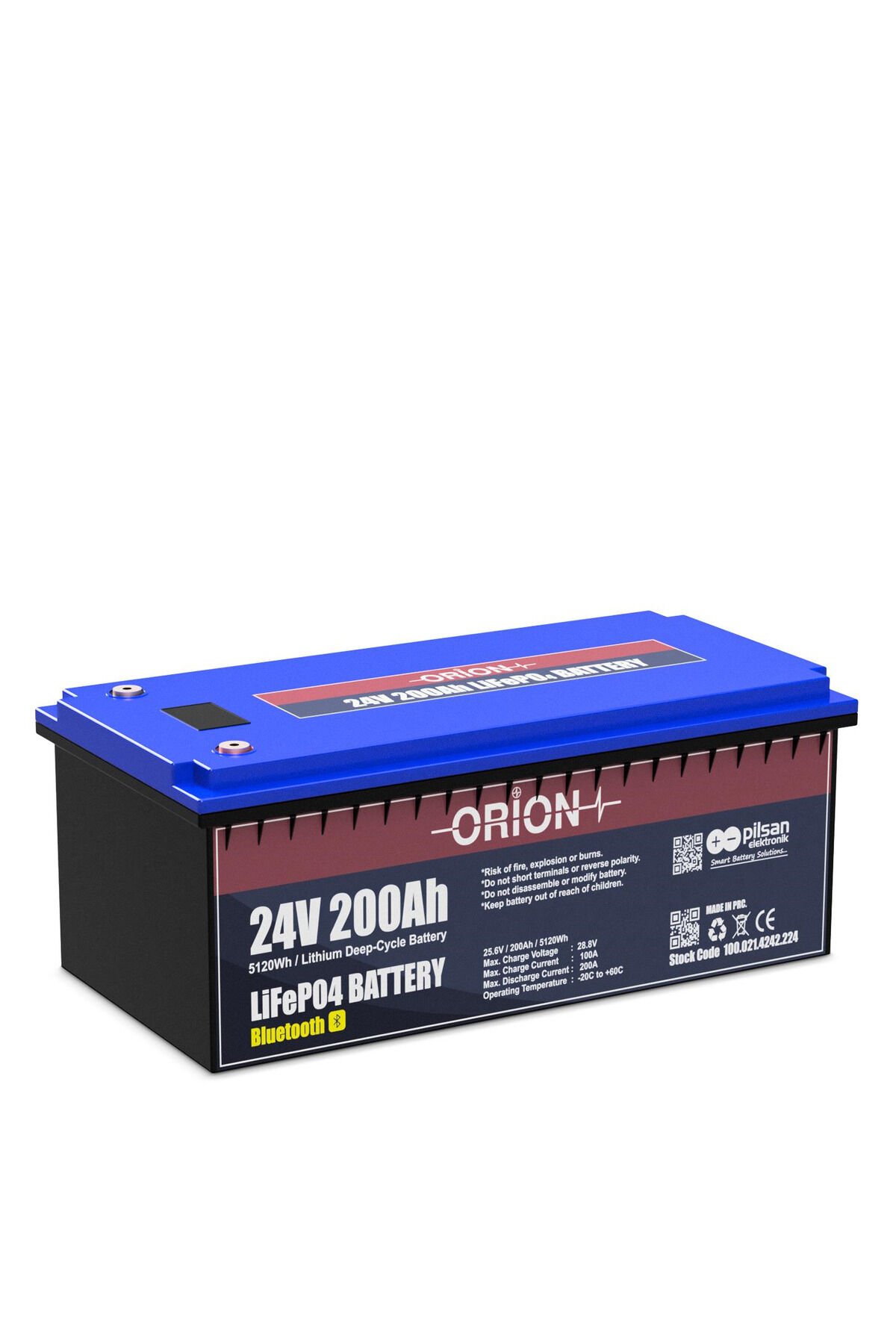 AKÜ LIFEPO4 24200B 24V 200AH BLUETOOTH EKRANLI
