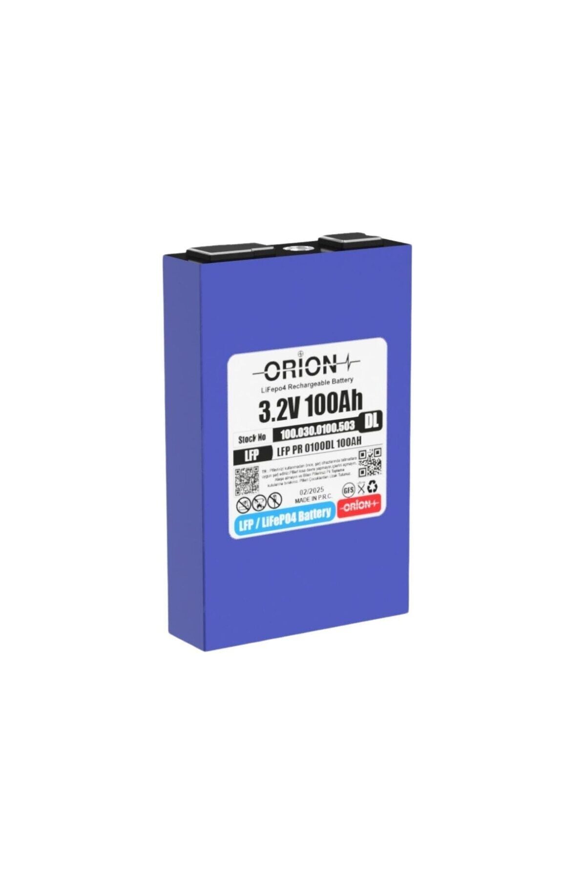 LiFePO4 3.2V 100DL 100AH Prizmatik Pil