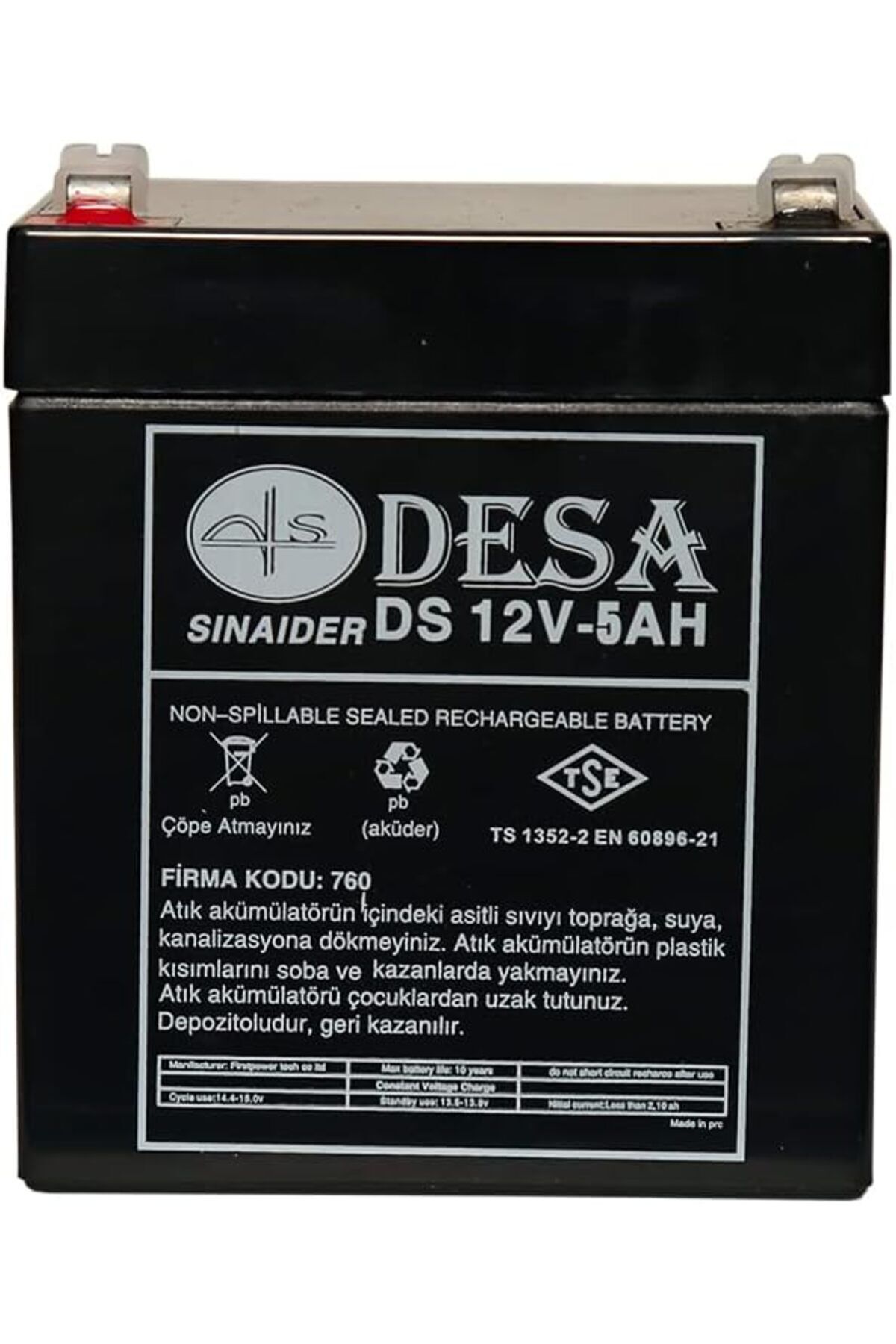 DESA 12V 5AH KURU BAKIZ AKÜ