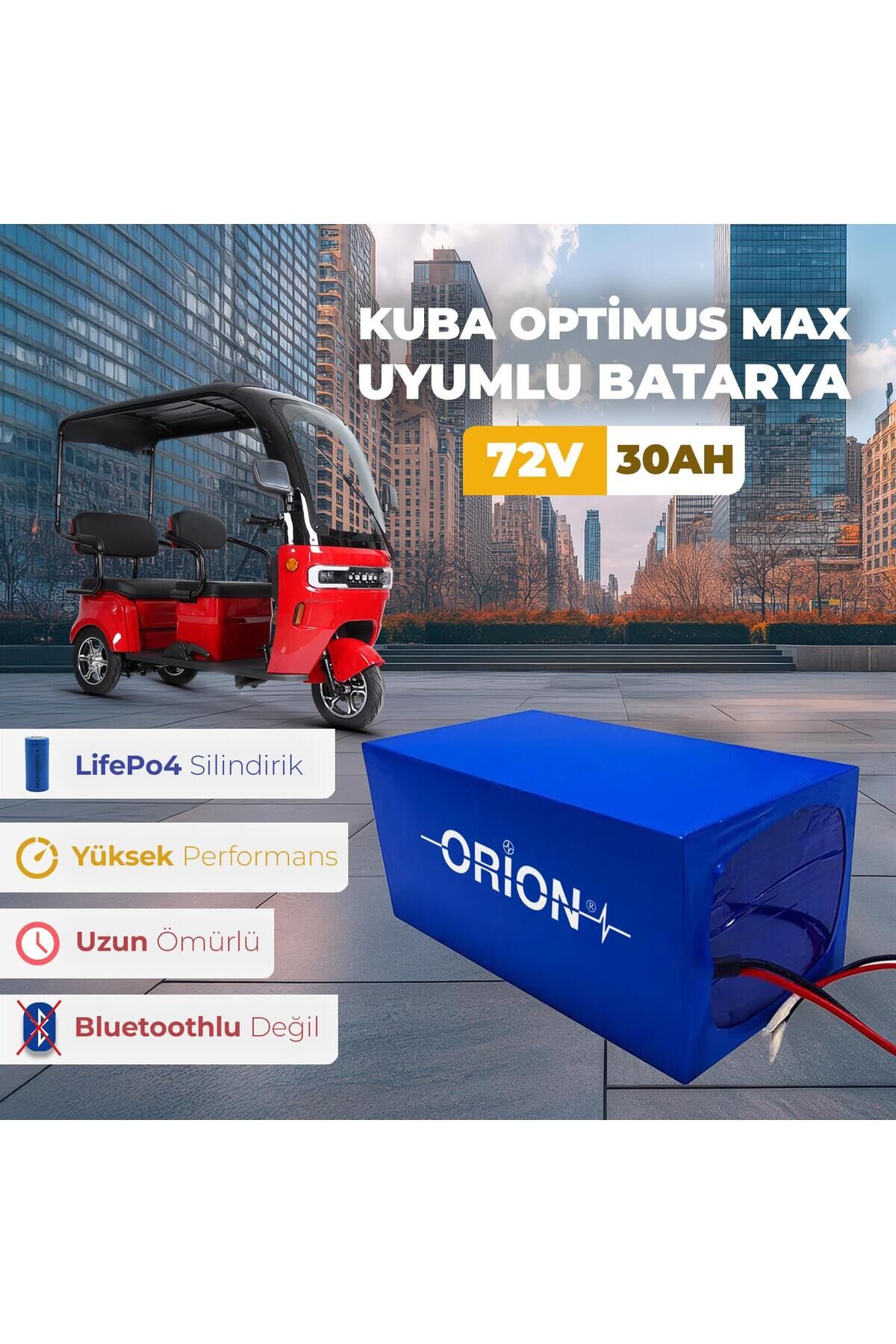Kuba Opti̇mus Max Uyumlu Lifepo4 72v 30ah Batarya Bluetoothlu