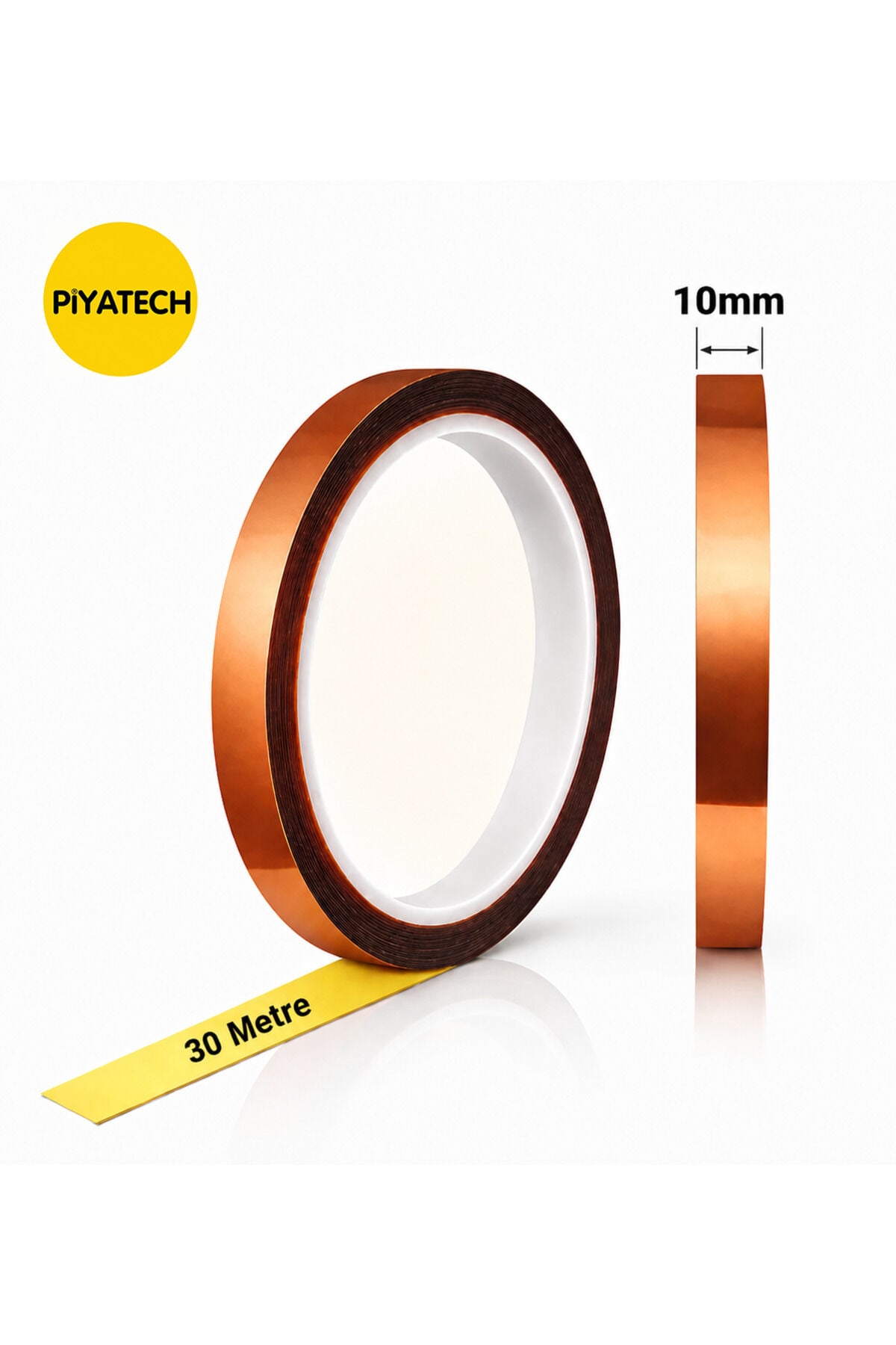 Kapton Yanmaz Bant Yüksek Isıya Dayanıklı Isı Bandı 10 mm X 30 Metre