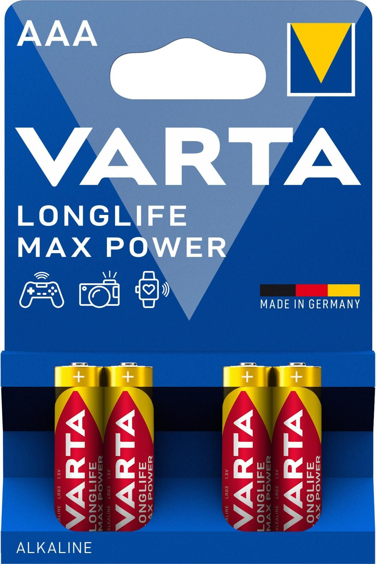 Longlife Max Power AAA Alkalin İnce Kalem Pil, LR03, 1,5V, 4'lü Paket