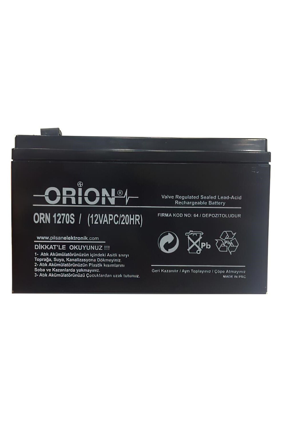 ORN1270S 12V 7.0Ah Ince Kasa Bakımsız Kuru Akü