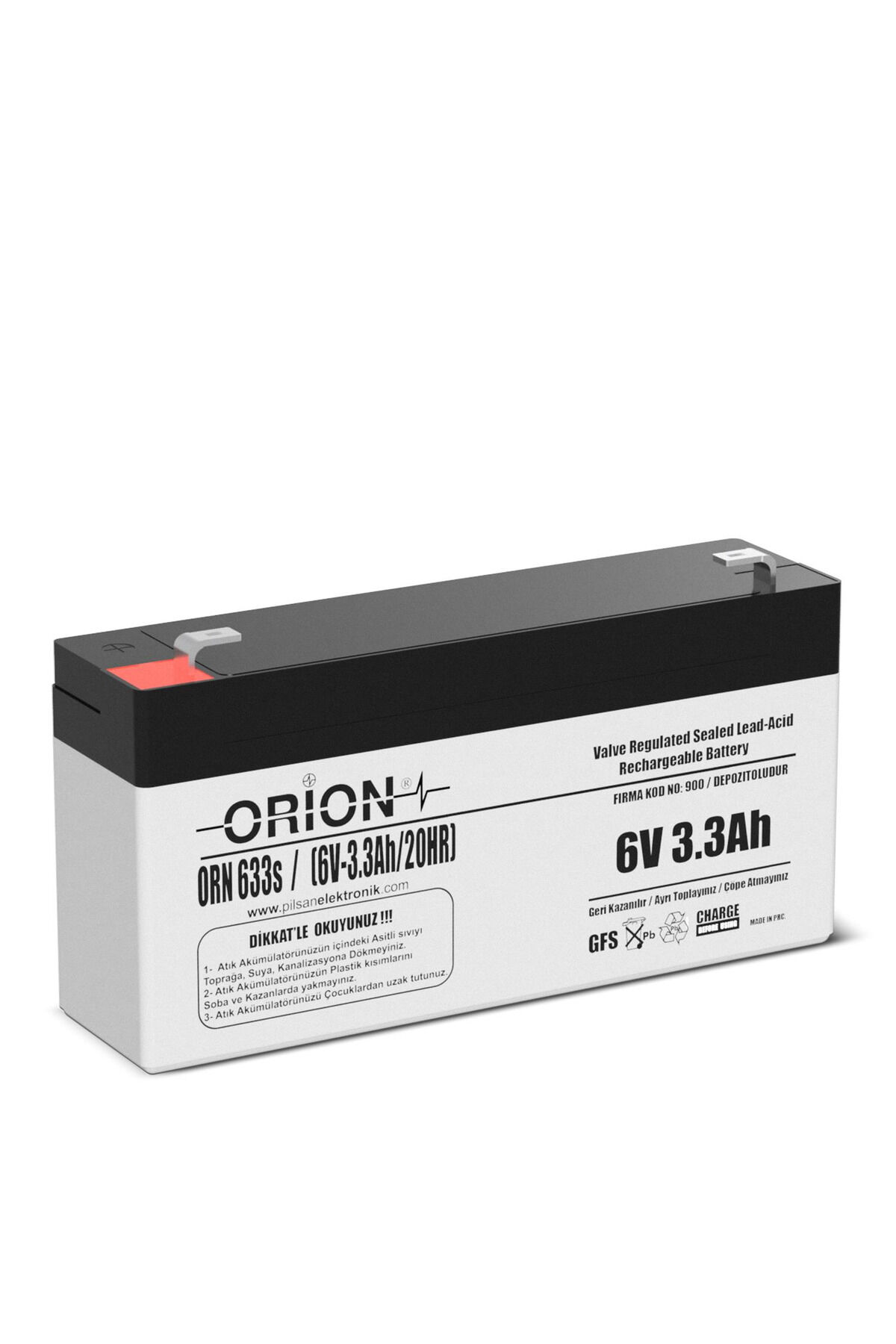 ORN633S 6V 3.3Ah Bakımsız Kuru Akü
