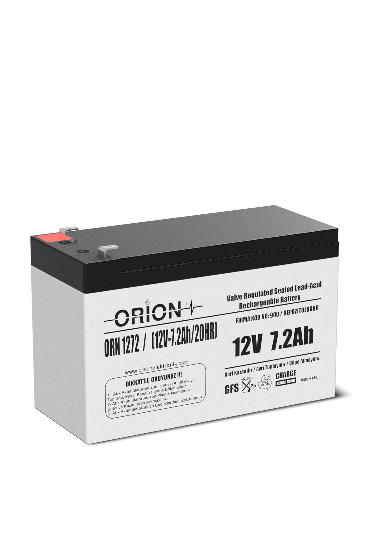 12V 7.2Ah Bakımsız Kuru Akü - T1 İnce Soket
