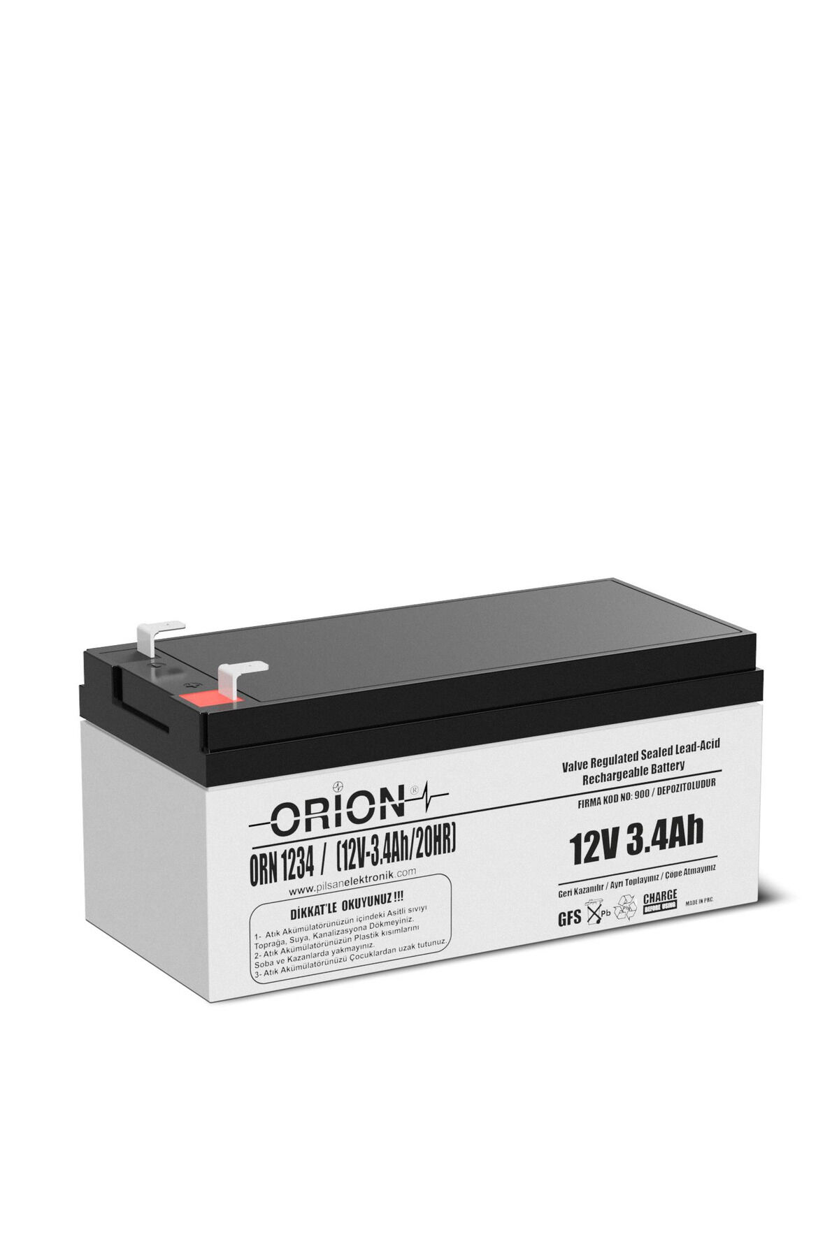 12V 3.4Ah Bakımsız Kuru Akü