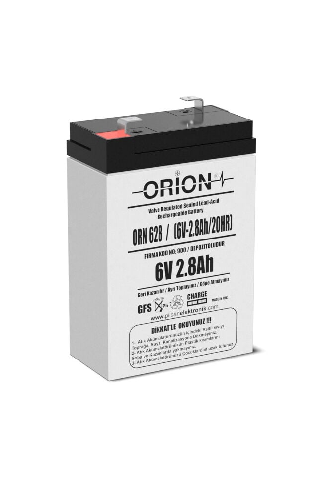 ORN628 6V 2.8Ah Bakımsız Kuru Akü