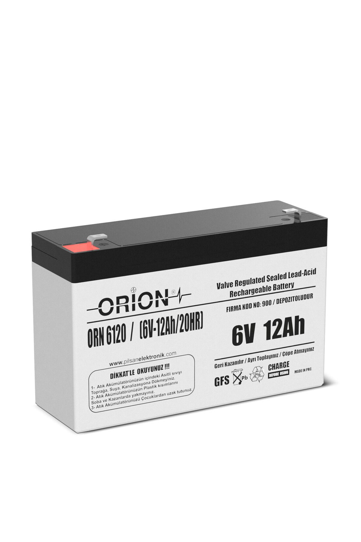 ORN6120 6V 12Ah Bakımsız Kuru Akü