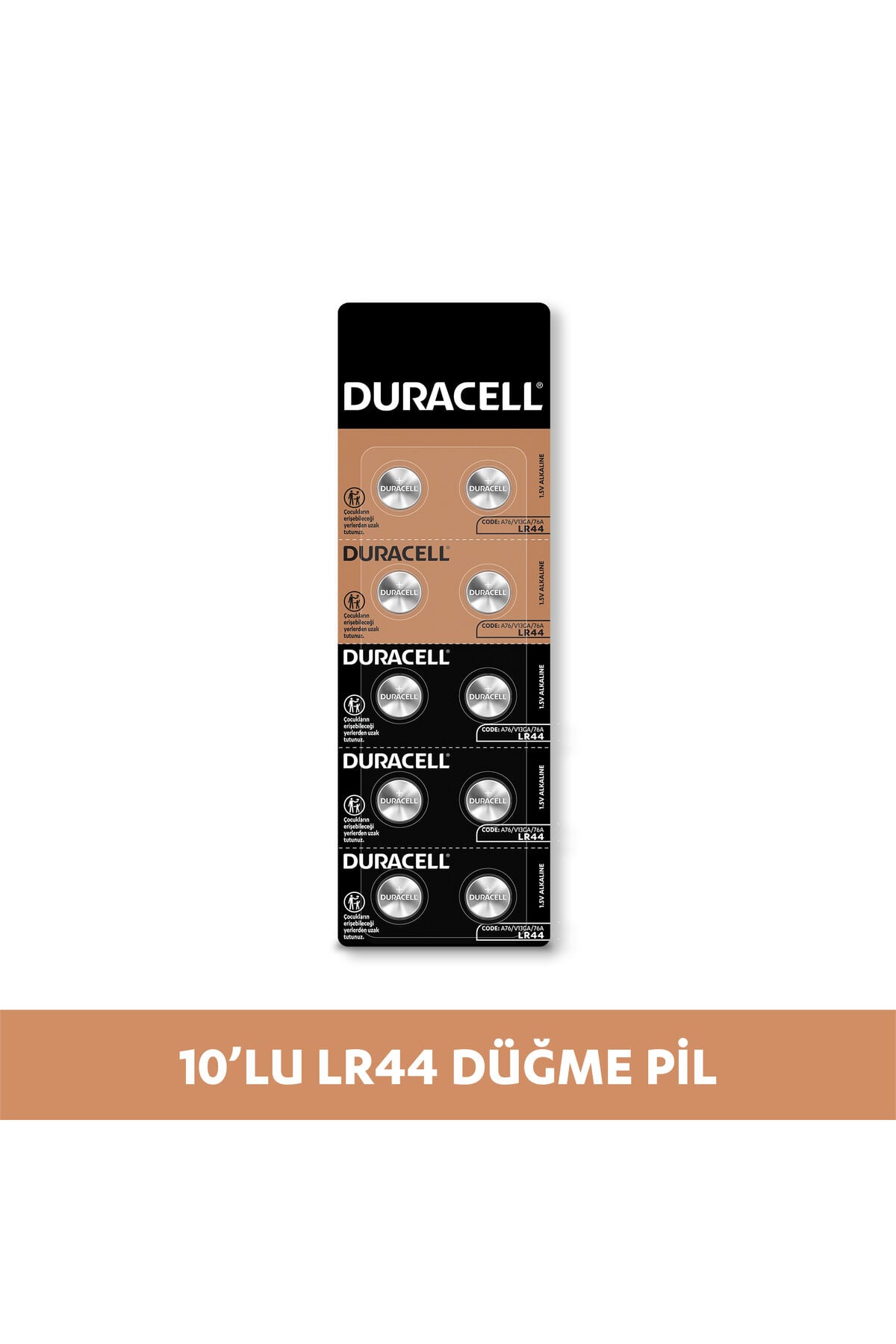 Özel Alkalin A76 LR44 1.5V Düğme Pil 10'lu