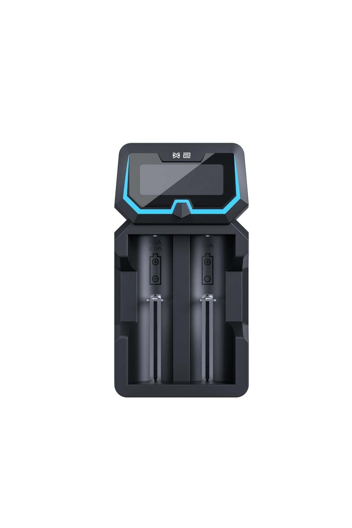 Xtar X2 - Taşınabilir LCD Ekranlı Hızlı Li-ion/Ni-Mh/Ni-Cd Şarj Cihazı / 2li